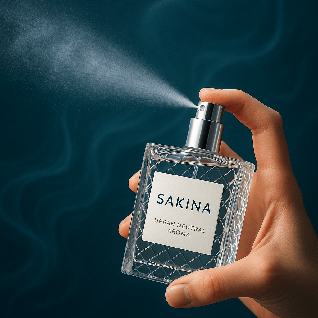 Sakina being sprayed, creating a calm aura in the air